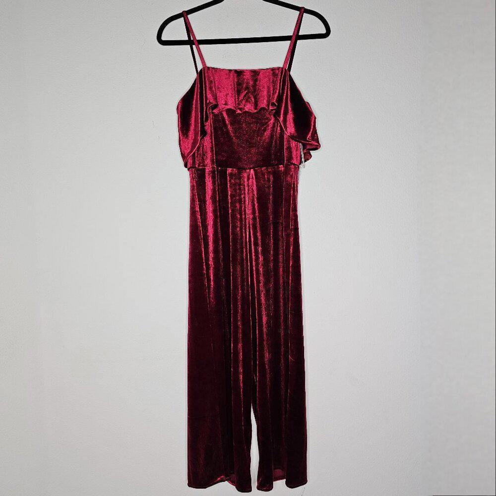 NWT Avec Les Filles Women's Wine Jumpsuit Size 2